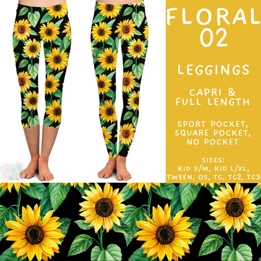 Batch #540 - May Flowers - Closes 6/8 - ETA early August - Floral 02 Full and Capri Length Leggings