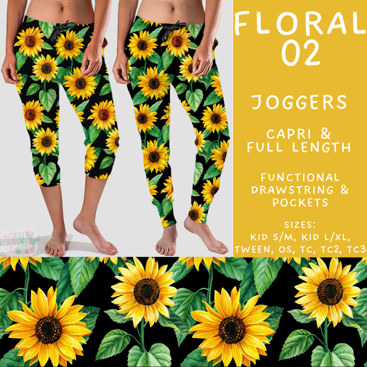 Batch #540 - May Flowers - Closes 6/8 - ETA early August - Floral 02 Full and Capri Length Joggers