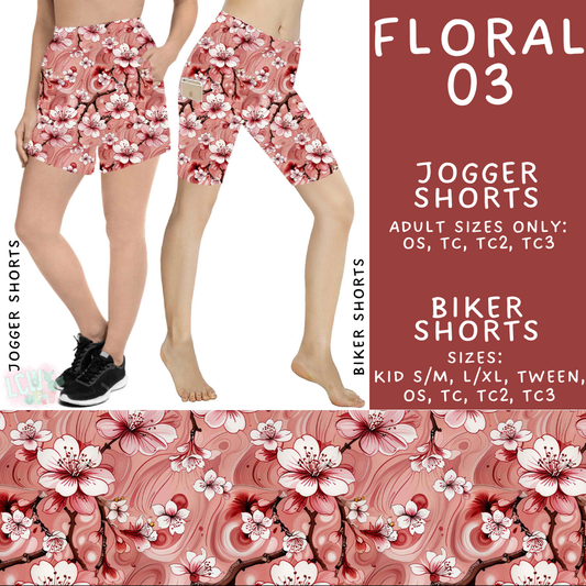 Batch #540 - May Flowers - Closes 6/8 - ETA early August - Floral 03 Biker & Jogger Shorts