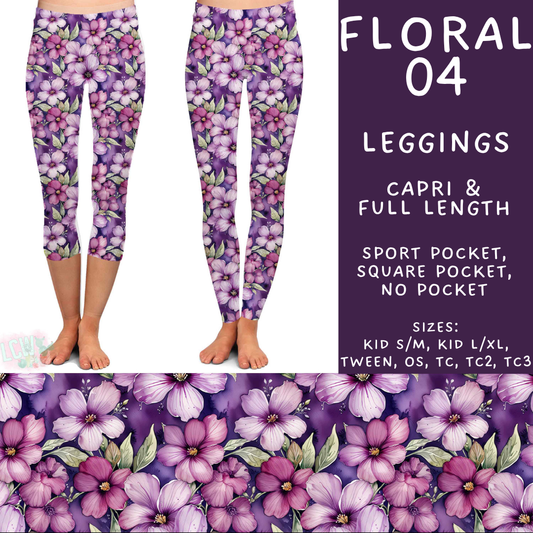 Batch #540 - May Flowers - Closes 6/8 - ETA early August - Floral 04 Full and Capri Length Leggings
