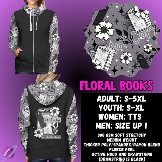 FLORAL BOOKS - ZIP UP HOODIE OUTFIT RUN PREORDER CLOSES 1/26