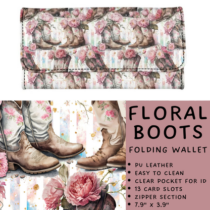 Batch #265 - Card Holders & Foldable Wallets - Closes 1/1 - ETA mid Feb - Floral Boots Foldable Wallet