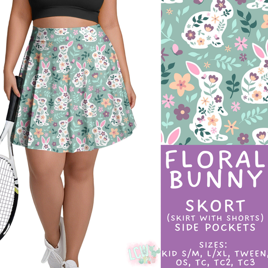 Batch #478 - Bunny Trail Collection - Closes 1/12 ETA - Early March - Floral Bunny Skort