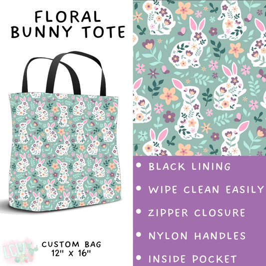 Batch #478 - Bunny Trail Collection - Closes 1/12 ETA - Early March - Floral Bunny Tote