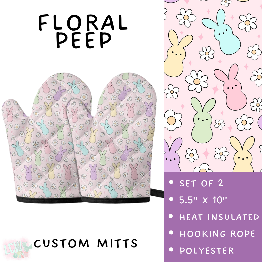 Batch #476 - Bake Off - Closes 1/16 - ETA early/mid March - Floral Peep Oven Mitts