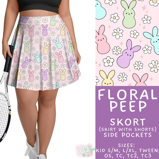 Batch #478 - Bunny Trail Collection - Closes 1/12 ETA - Early March - Floral Peep Skort