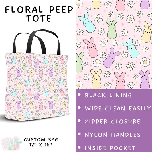Batch #478 - Bunny Trail Collection - Closes 1/12 ETA - Early March - Floral Peep Tote