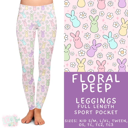 Batch #478 - Bunny Trail Collection - Closes 1/12 ETA - Early March - Floral Peep Full Length Leggings