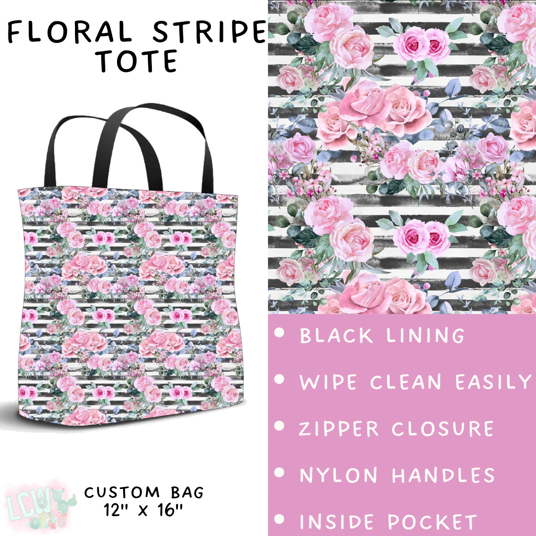 Batch #468 - Fun Run 18 - Closes 12/26 - ETA late Feb - Floral Stripe Tote