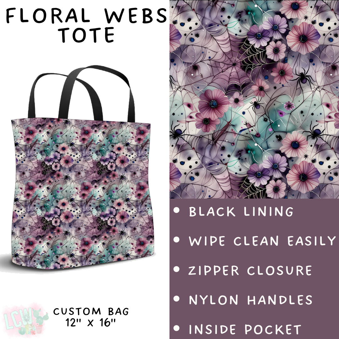 Ready To Ship - Floral Webs Tote