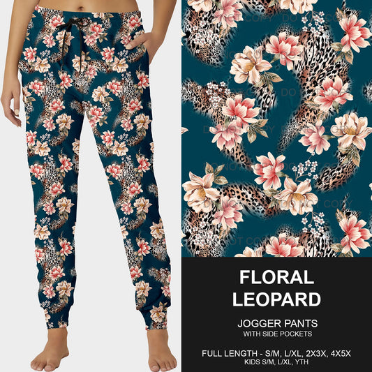 B214 - Preorder Floral Leopard Joggers (Closes 2/23. ETA mid May)