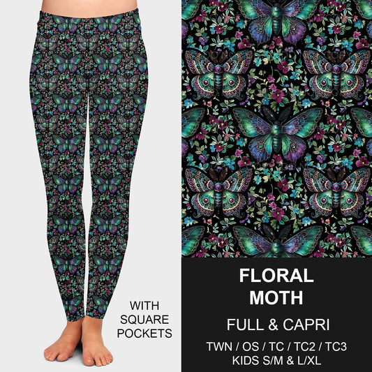 B206 - Preorder Floral Moth Leggings w/ Pockets (Closes 1/19. ETA: mid April)