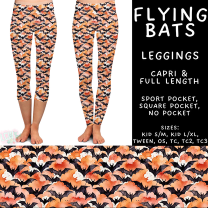 Batch #556 - Halloween 3 - Closes 7/15 - ETA mid Sept - Flying Bats Full and Capri Length Leggings
