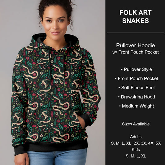 B266 - Preorder Folk Art Snakes Pullover Hoodie (Closes 12/17. ETA late Feb.)