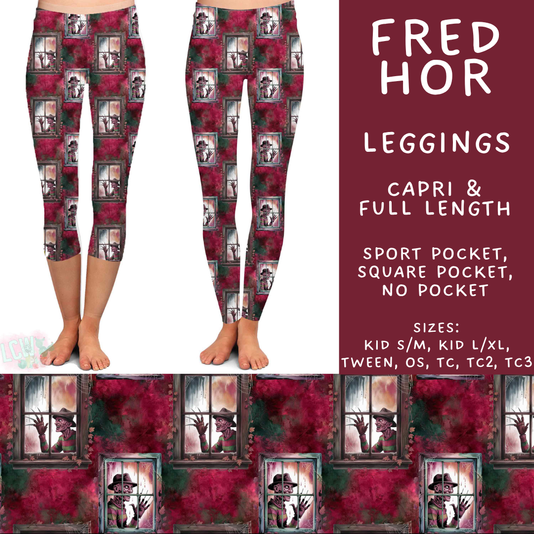 Batch #571 - Horror Windows - Closes 8/17 - ETA mid Oct - Fred Hor Full and Capri Length Leggings
