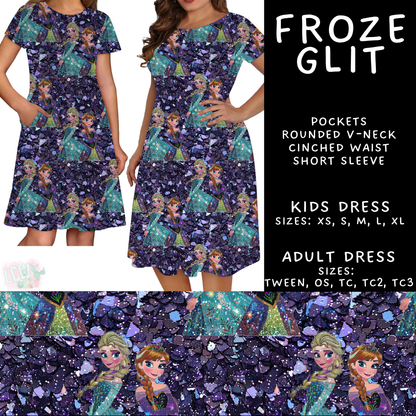 Batch #557 - Princess Glitter - Closes 7/17 - ETA mid Sept - Froze Glit Adult & Kids Dresses