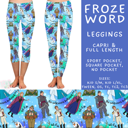 Batch #608 - Magic in Words - Closes 11/4 - ETA early Jan - Froze Word Full and Capri Length Leggings