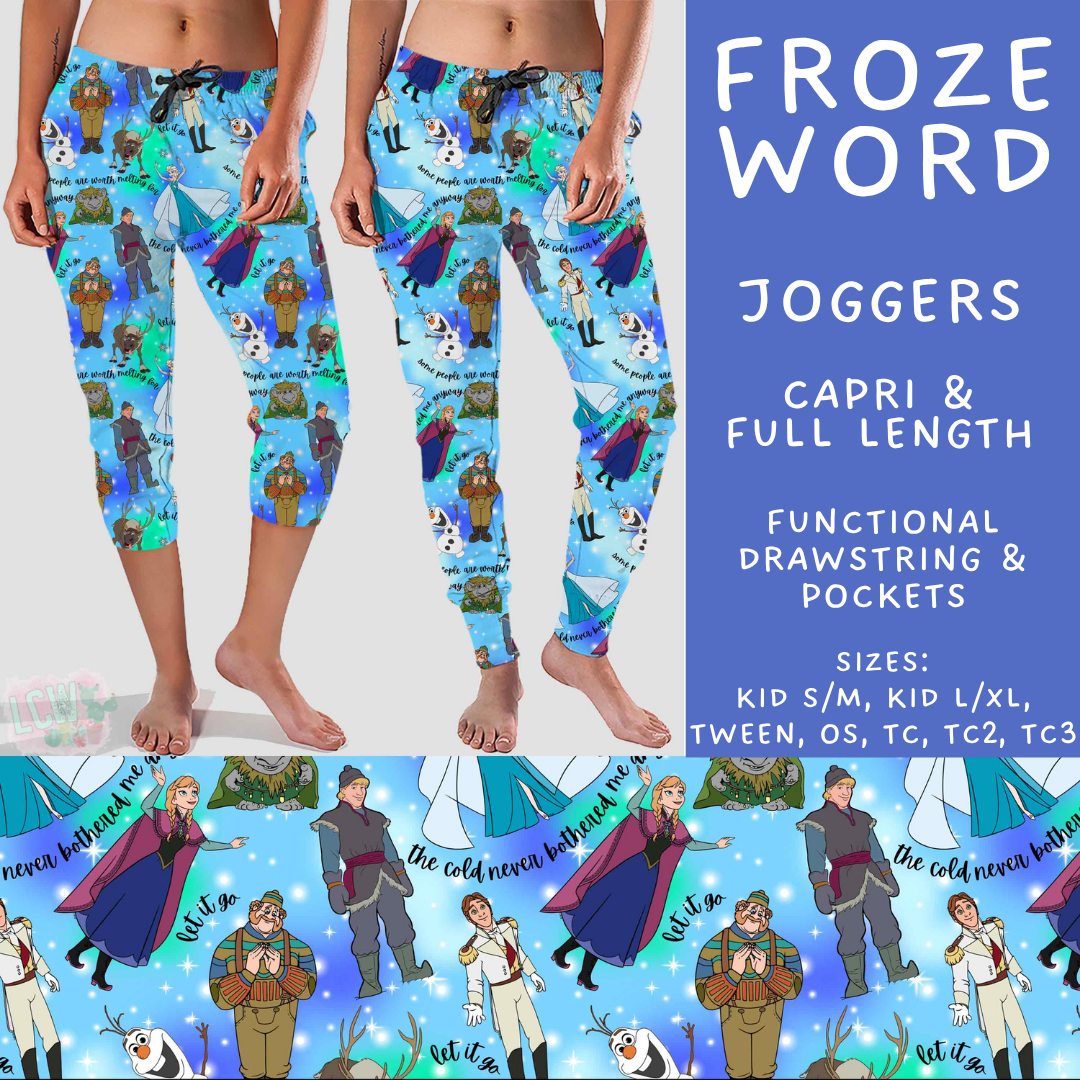 Batch #608 - Magic in Words - Closes 11/4 - ETA early Jan - Froze Word Full and Capri Length Joggers