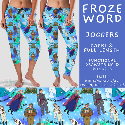 Batch #608 - Magic in Words - Closes 11/4 - ETA early Jan - Froze Word Full and Capri Length Joggers
