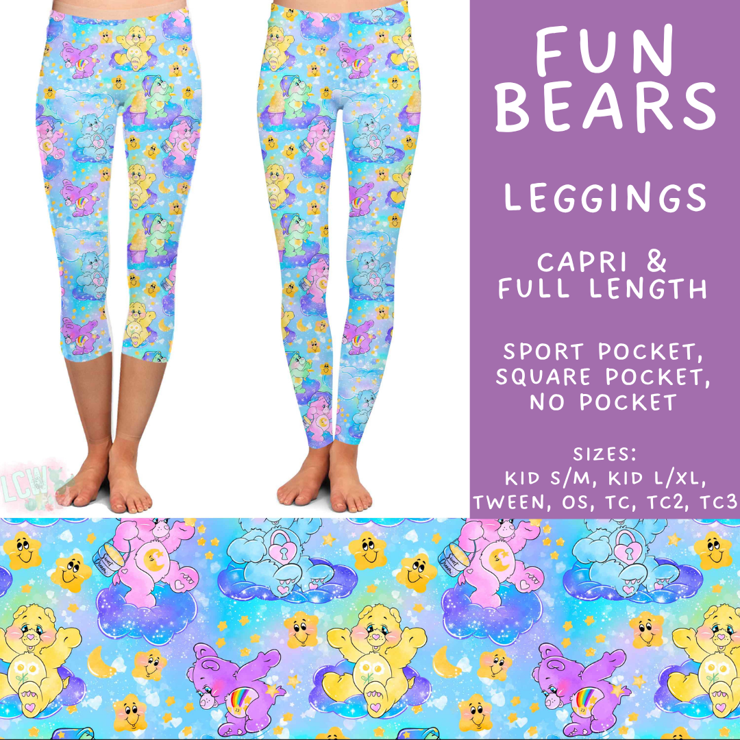 Batch #555 - Cool Characters 7 - Closes 7/13 - ETA mid Sept - Fun Bears Full and Capri Length Leggings