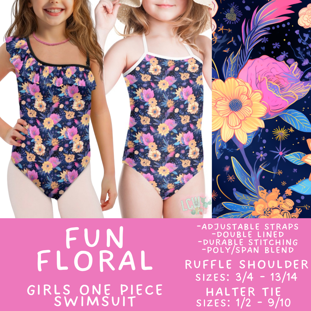 Batch #543 - Pool Party 2 - Closes 6/15 - ETA early/mid August - Fun Floral Girl's Swimsuit