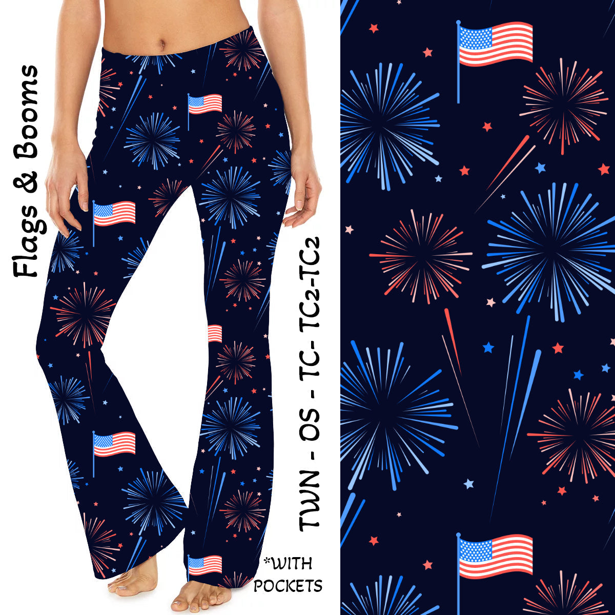 Flags & Booms Yoga Flares with Pockets