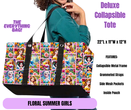 Floral Summer Girls Collapsible Tote