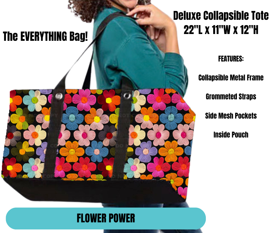 Flower Power Collapsible Tote