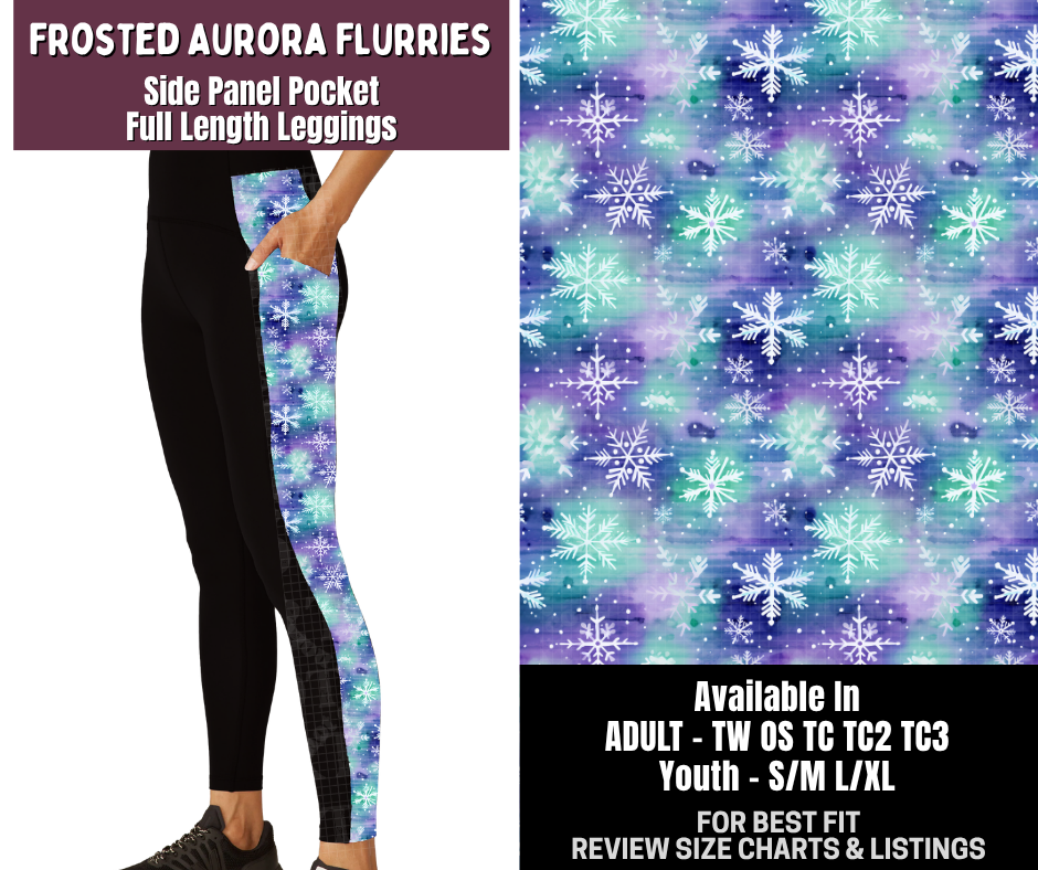 Preorder! Closes 9/14. ETA Dec. Frosted Aurora Flurries Side Panel Pocket Full Length Leggings