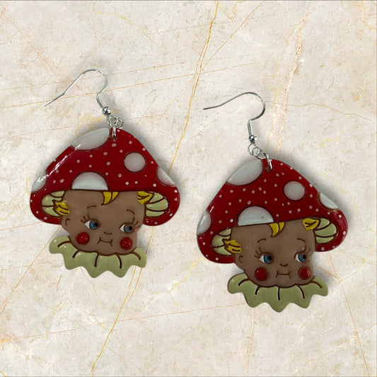 Mushroom Babies- Hook Earring