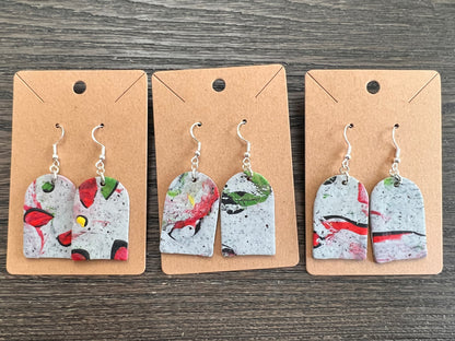 Abstract Stone Hook Earrings