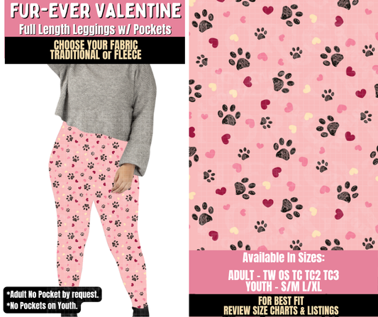 Preorder! Closes 10/15. ETA Jan. Fur-Ever Valentine Leggings Choose Fleece or Traditional