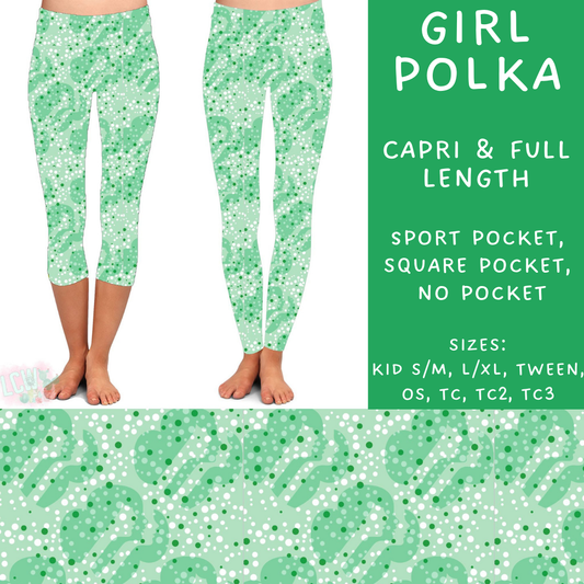 Batch #224 - Cookie Dealer 2 - Closes 10/28 - ETA mid Dec - Girl Polka Full and Capri Length Leggings