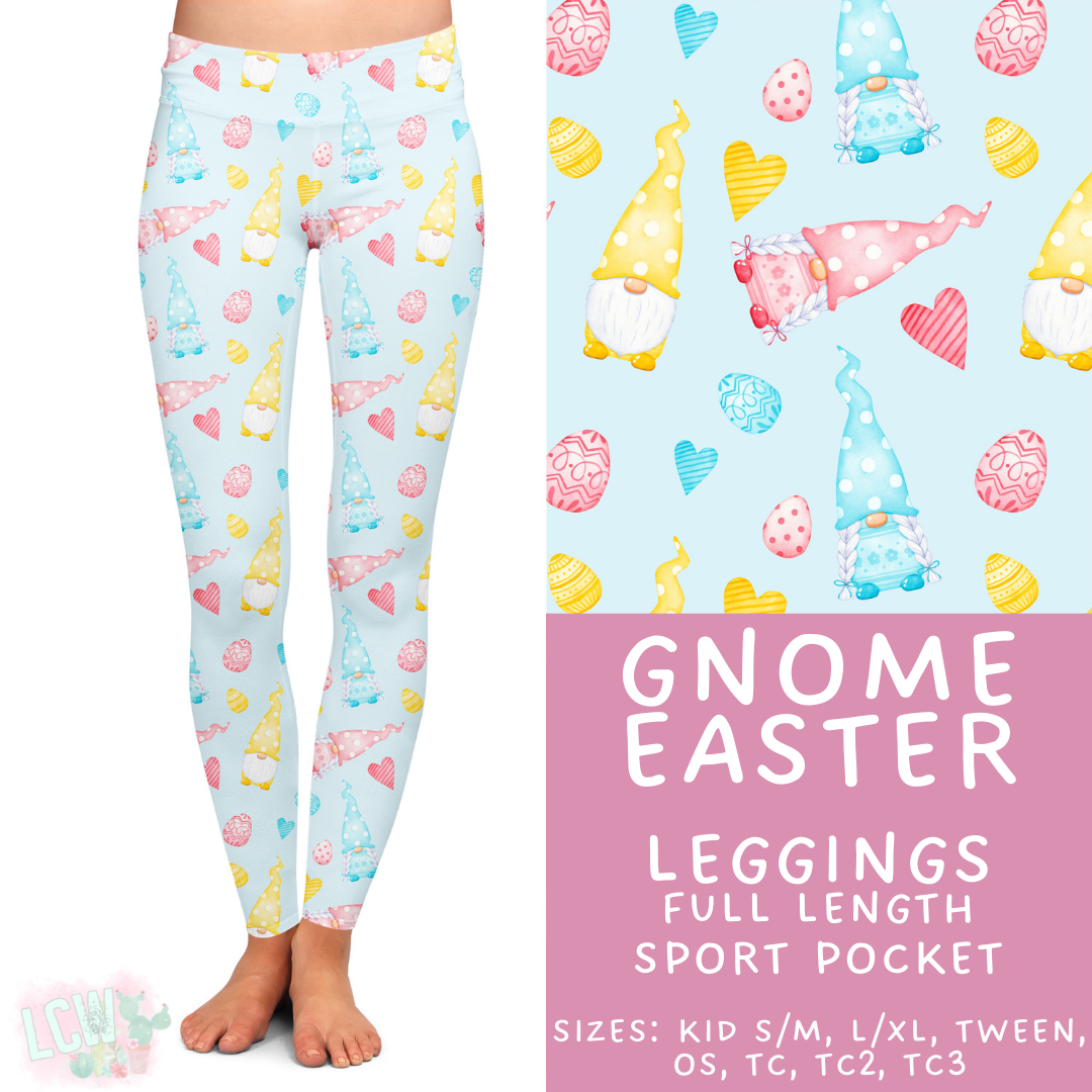 Batch #478 - Bunny Trail Collection - Closes 1/12 ETA - Early March - Gnome Easter Full Length Leggings