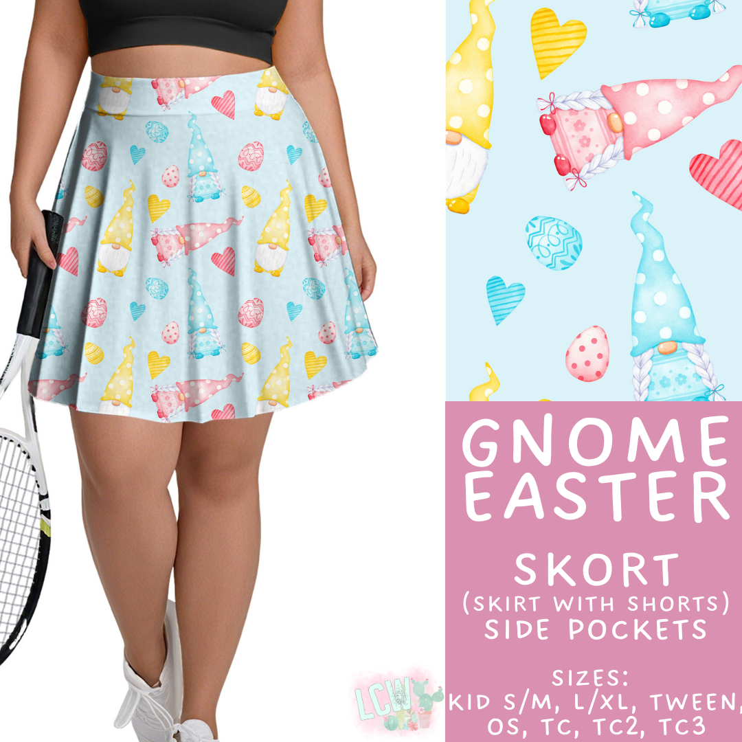 Batch #478 - Bunny Trail Collection - Closes 1/12 ETA - Early March - Gnome Easter Skort