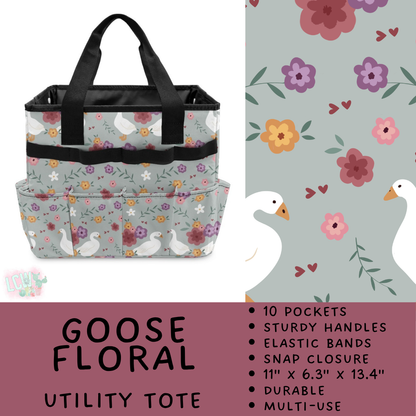 Batch #549 - Utility Tote 2 - Closes 6/29 - ETA late August - Goose Floral Utility Tote