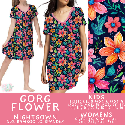 Batch #466 - Mommy & Me Dreamers 2 - Closes 12/22 - ETA mid February - Gorg Flower Adult & Kid's Bamboo Nightgown