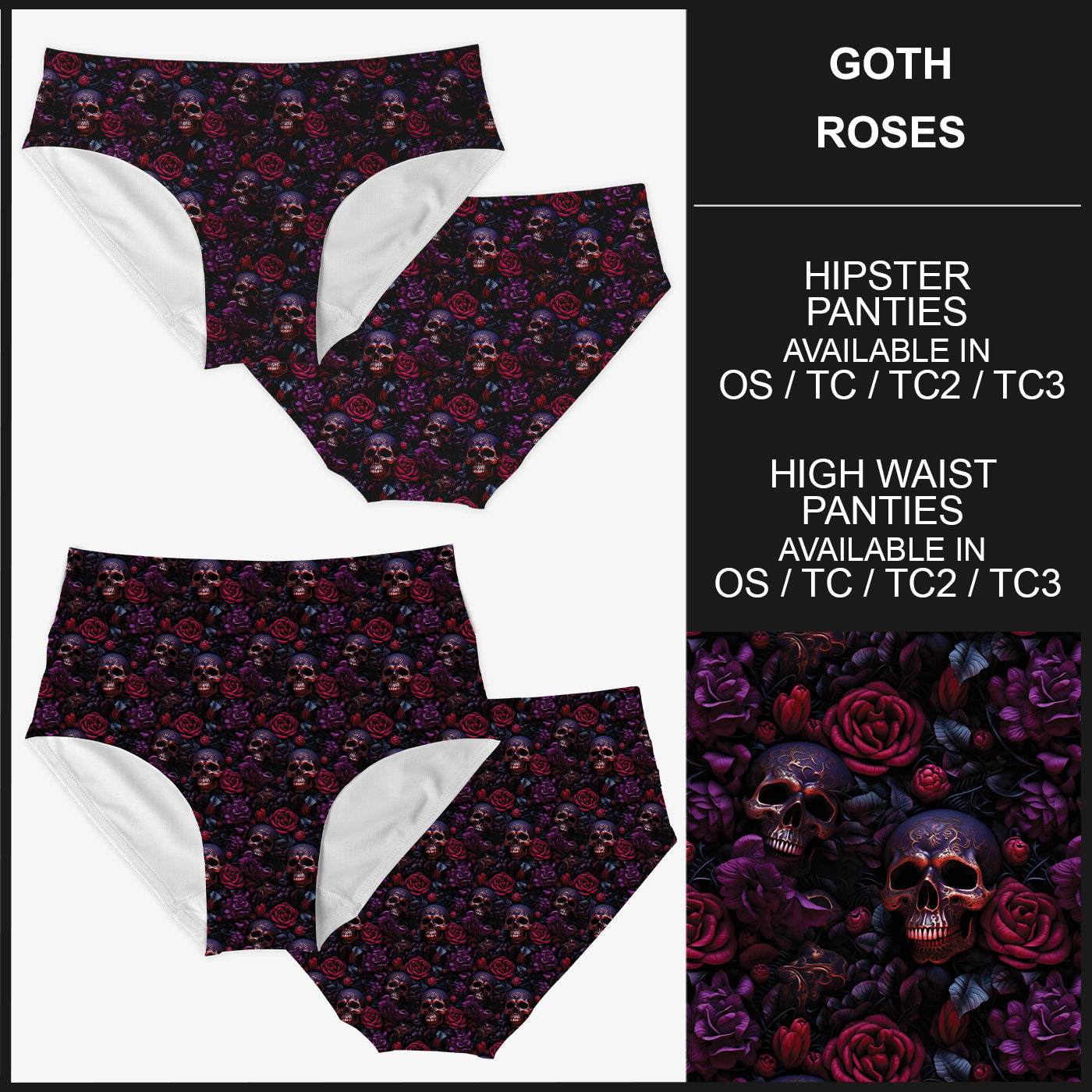 RTS - Goth Roses Panties