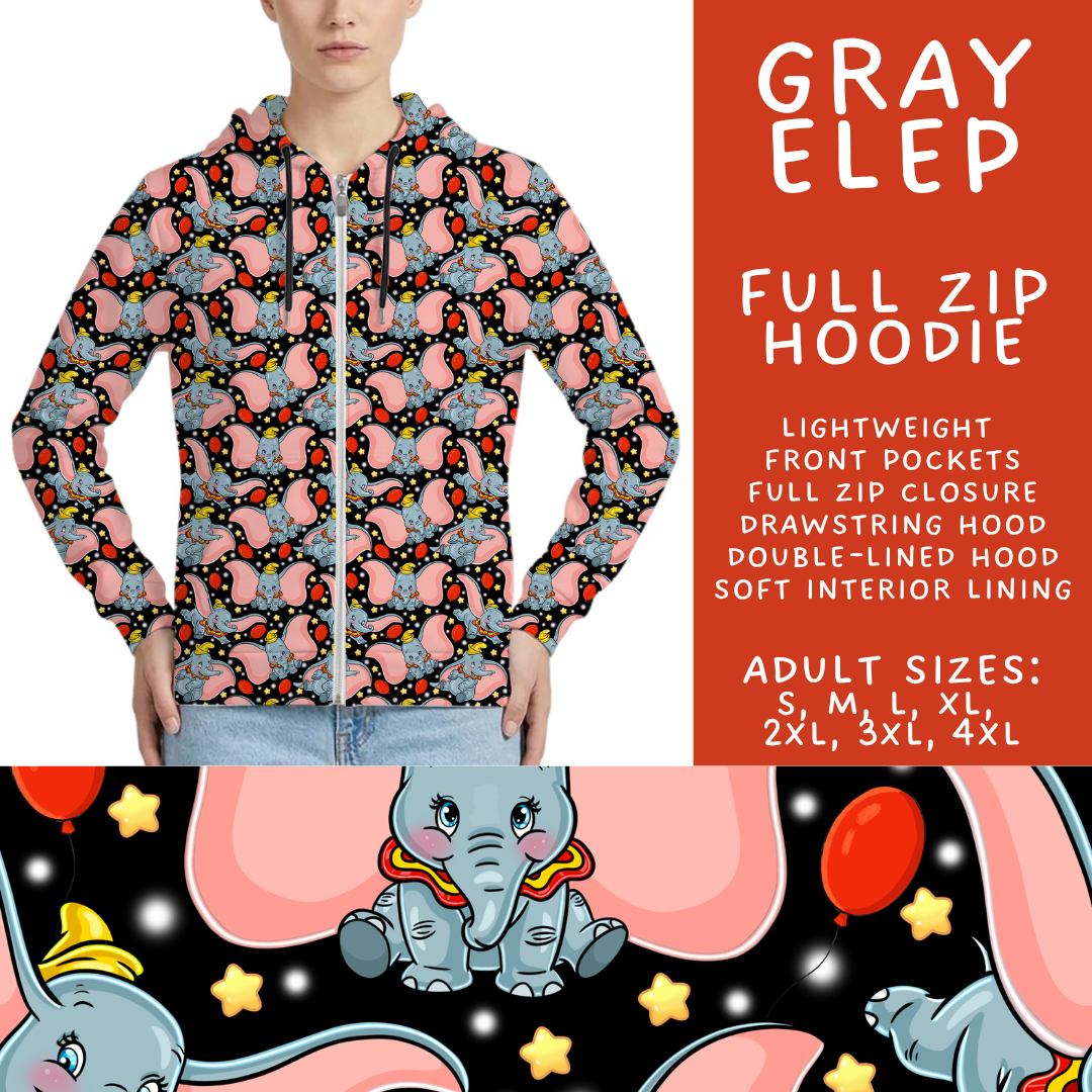 Batch #572 - Magical Faves 23 - Closes 8/19 - ETA mid October - Grey Elep Full Zip Hoodie