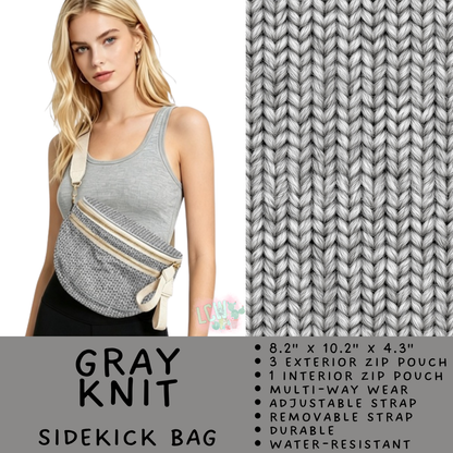 Batch #579 - Sidekick Bags 2 - Closes 9/2 - ETA early November - Gray Knit Sidekick Bag
