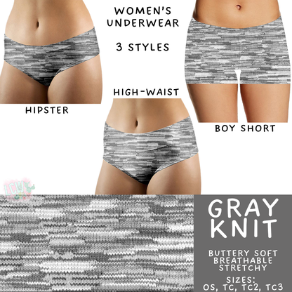 Batch #473 - Comfortable Underwear 5 - Closes 1/9 - ETA early March - Gray Knit Women's Underwear