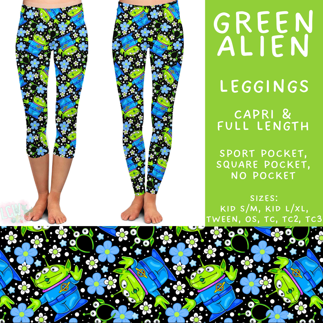 Batch #572 - Magical Faves 23 - Closes 8/19 - ETA mid October - Green Alien Full and Capri Length Leggings