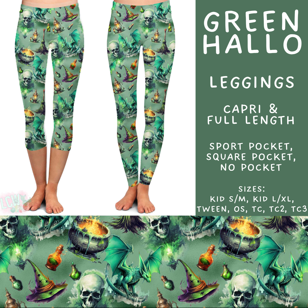 Batch #566 - Halloween 5 - Closes 8/7 - ETA early October - Green Hallo Full and Capri Length Leggings