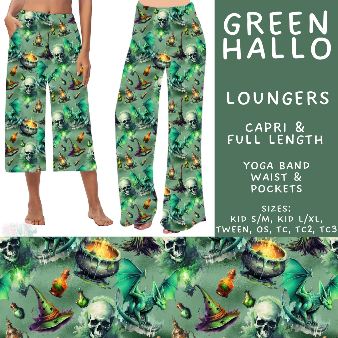 Batch #566 - Halloween 5 - Closes 8/7 - ETA early October - Green Hallo Capri and Full Length Loungers