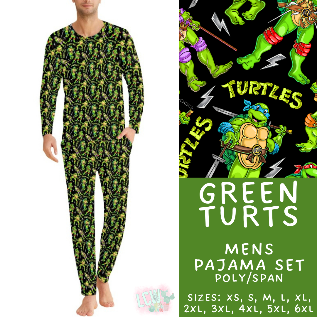 Batch #587 - Family Pajamas 2 - Closes 9/18 - ETA mid Nov - Green Turts Men's Pajama Set