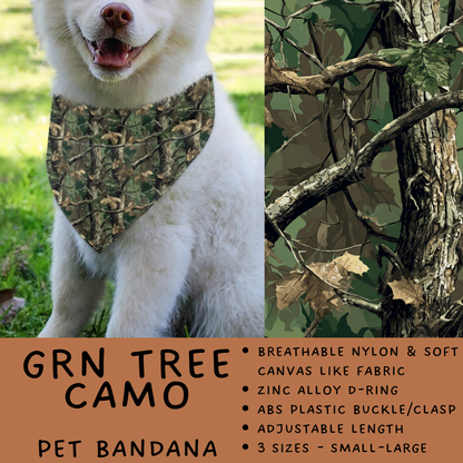 Batch #486 - Pet Gear Collection - Closes 2/6 - ETA early April - Grn Tree Camo Pet Collar Bandana