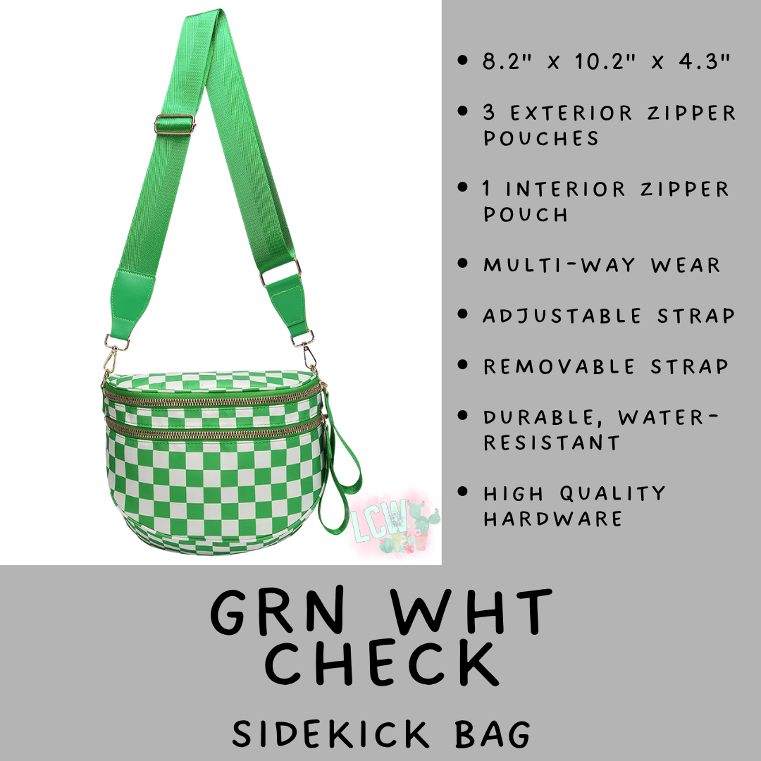 Batch #577 - Sidekick Bag - Closes 8/28 - ETA early/mid October - Grn Wht Check Sidekick Bag