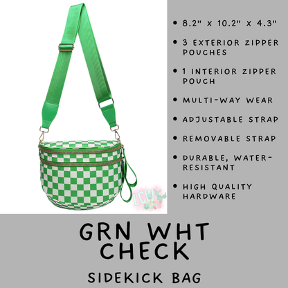 Batch #577 - Sidekick Bag - Closes 8/28 - ETA early/mid October - Grn Wht Check Sidekick Bag