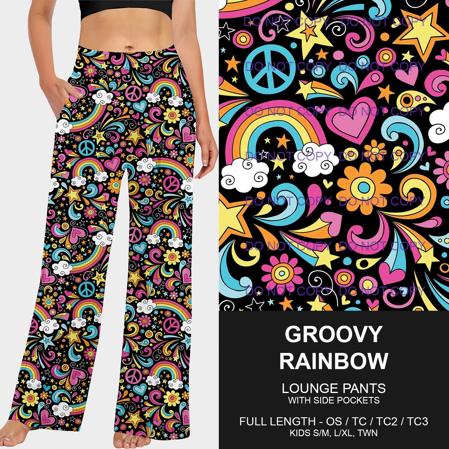 B214 - Preorder Groovy Rainbow Lounge Pants (Closes 2/23. ETA mid May)