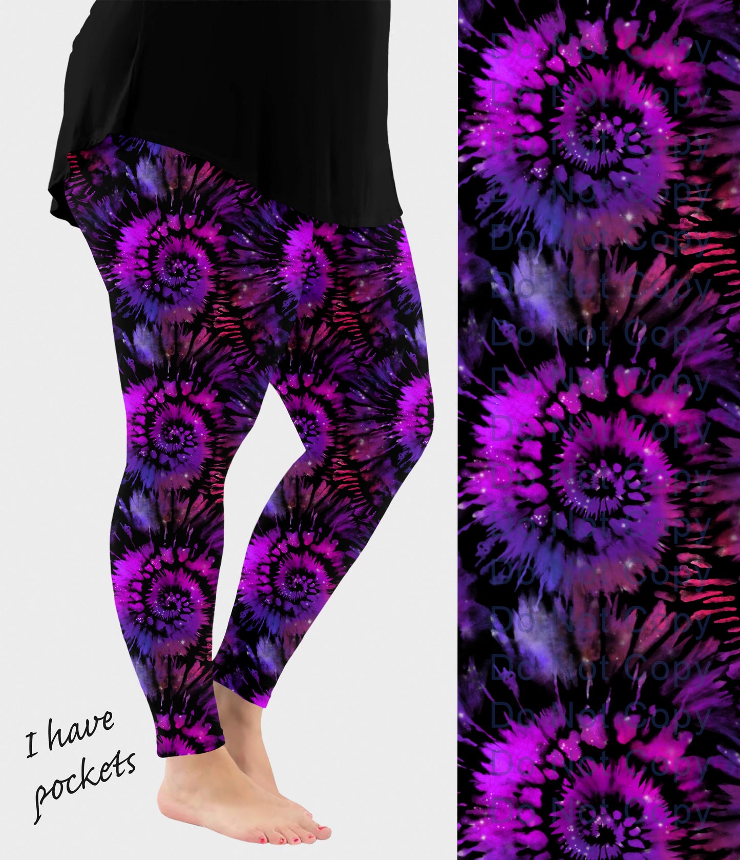 RTS - Galaxy Tie Dye Leggings w/ Pockets